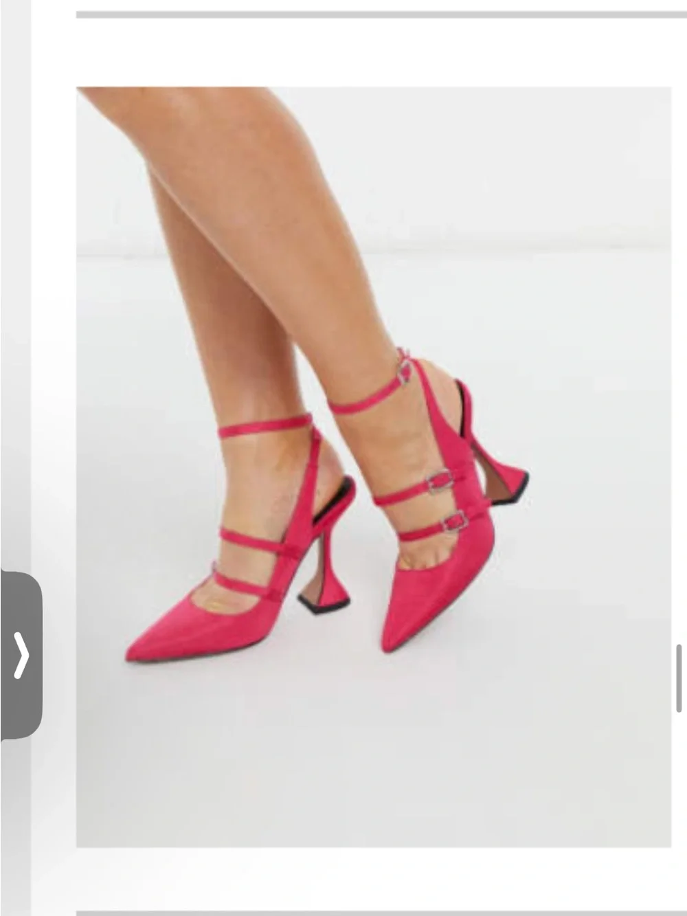 ASOS Hot Pink Triple-Strap Pointed Heels
